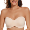 Sheroine Strapless Bra for Plus Size Woman Push Up Seamless Underwire for Large Breasts High Support & Smoothing Unpadded