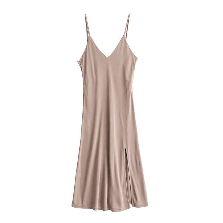 Women Full Slips Real Silk Slips For Women Sexy V neck Comfortable Slip Dress 2022 Summer New Black White Khaki