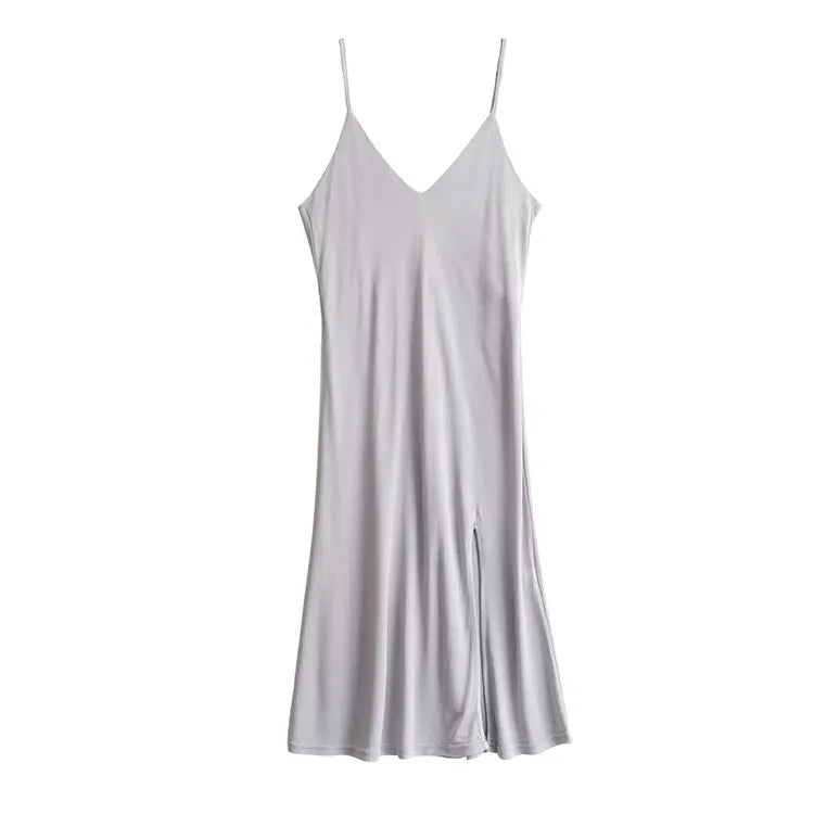 Women Full Slips Real Silk Slips For Women Sexy V neck Comfortable Slip Dress 2022 Summer New Black White Khaki