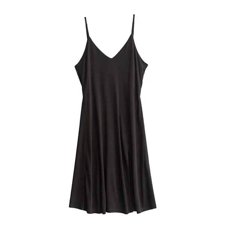 Women Full Slips Real Silk Slips For Women Sexy V neck Comfortable Slip Dress 2022 Summer New Black White Khaki