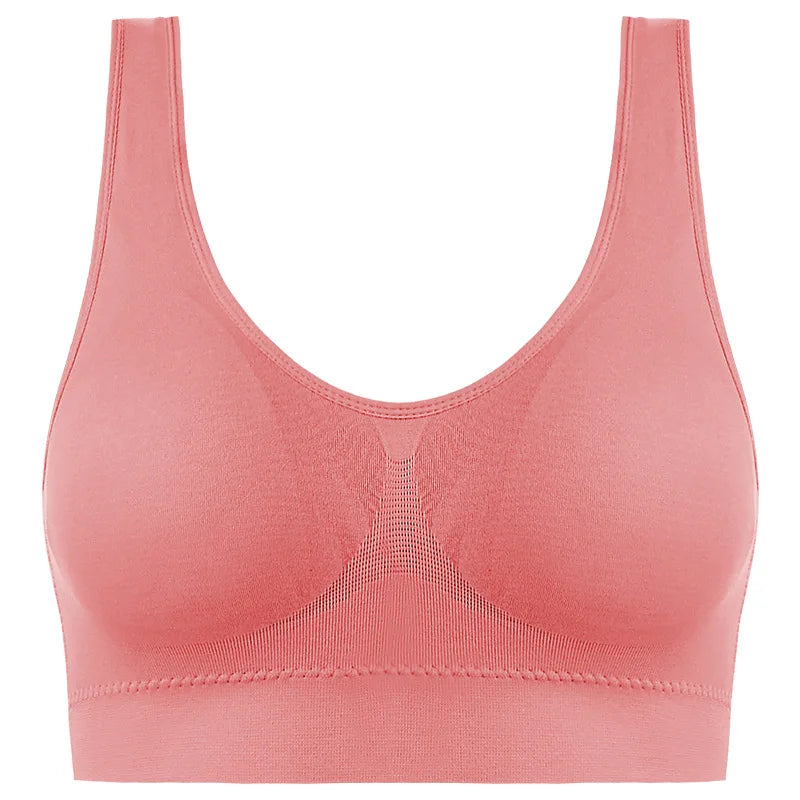 Active Women Bras Sports Plus Size Ladies Yoga Top Underwear Padded Fitness Running Vest Wire Free Brassiere S-4XL