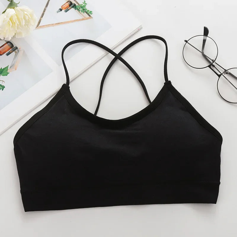 Top Women Sports Bras For Fitness Tube Top Seamless Athletic Vest Yoga Bra underwear Yoga Running Gym Stretch  Padded Sport Top