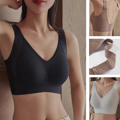 1pcs Women Large Size Bra Female Soft Support Seamless Underwear Comfortable Gathering No Steel Ring Light Thin Breathable Bras