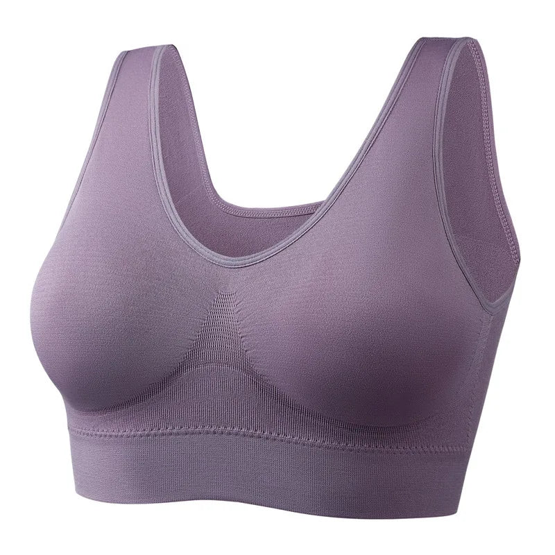 Active Women Bras Sports Plus Size Ladies Yoga Top Underwear Padded Fitness Running Vest Wire Free Brassiere S-4XL