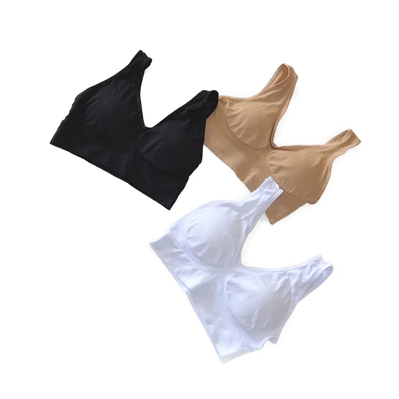 Active Women Bras Sports Plus Size Ladies Yoga Top Underwear Padded Fitness Running Vest Wire Free Brassiere S-4XL