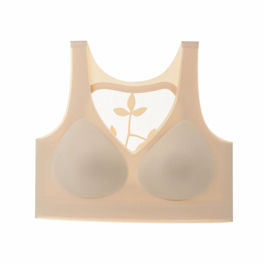 Seamless Sports Bra Women's Vest Style Shock Absorption Fixed Cup One-piece Wire-free Adjustable Sports Thin Bra Beautiful Back