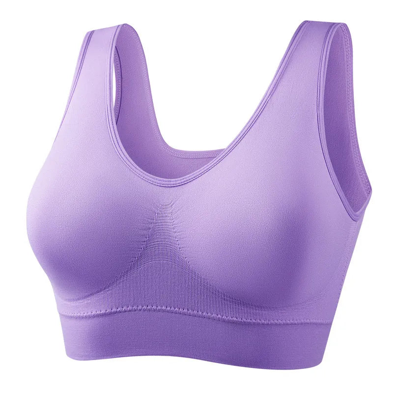 Active Women Bras Sports Plus Size Ladies Yoga Top Underwear Padded Fitness Running Vest Wire Free Brassiere S-4XL
