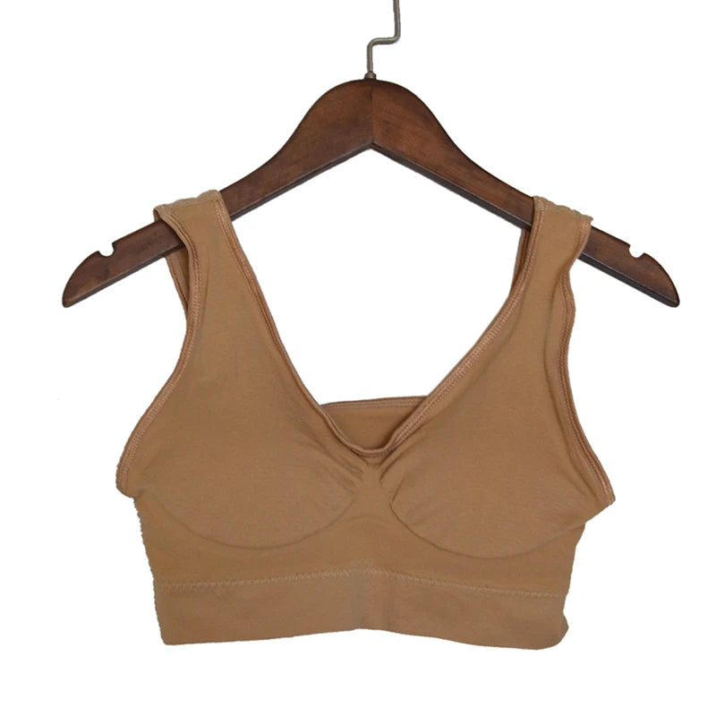 Active Women Bras Sports Plus Size Ladies Yoga Top Underwear Padded Fitness Running Vest Wire Free Brassiere S-4XL