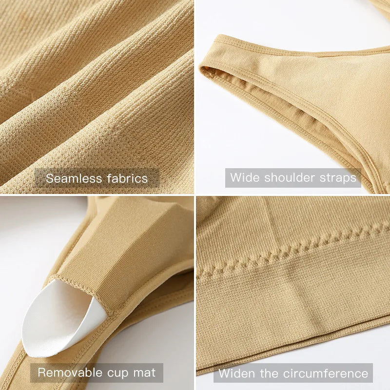 Active Women Bras Sports Plus Size Ladies Yoga Top Underwear Padded Fitness Running Vest Wire Free Brassiere S-4XL