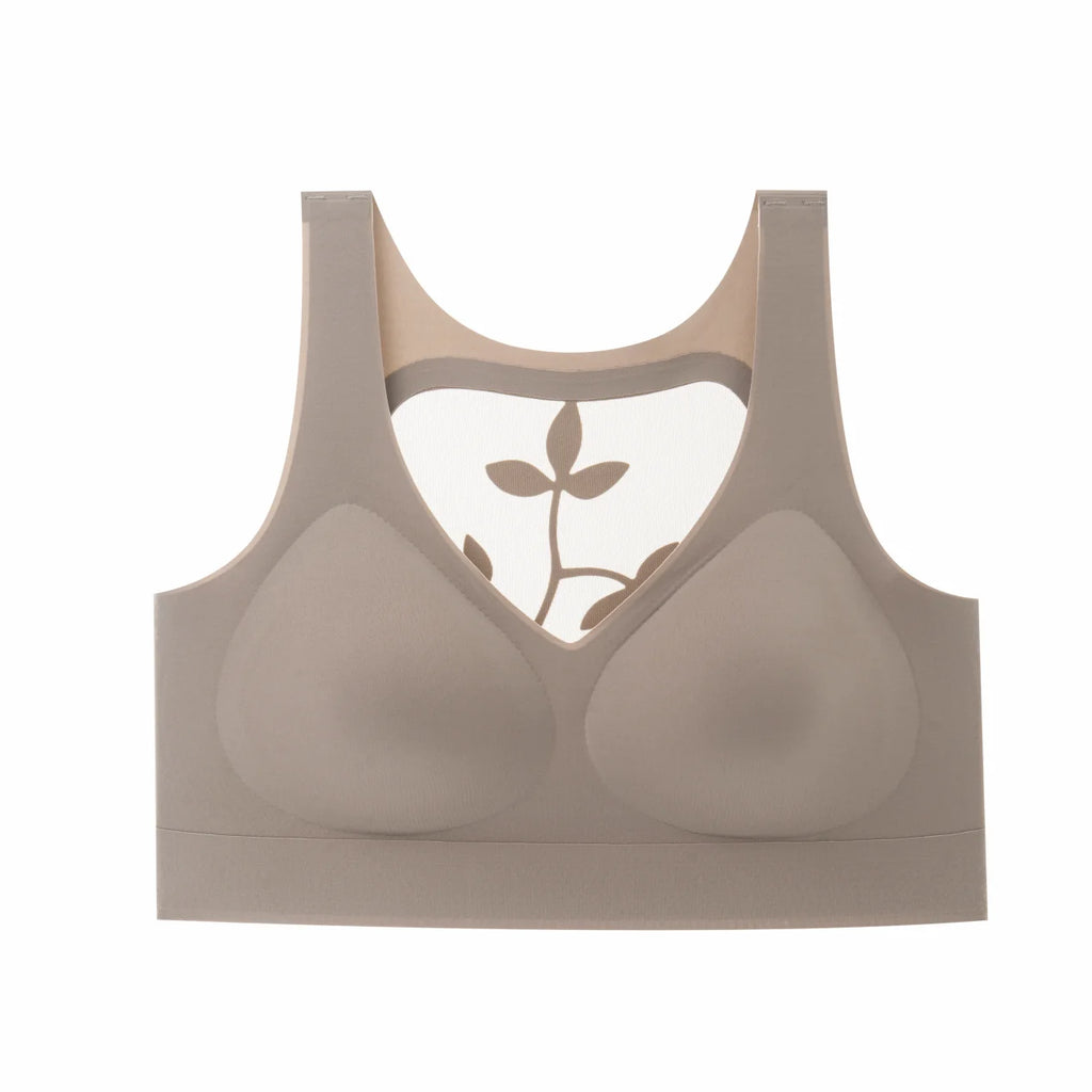 Seamless Sports Bra Women's Vest Style Shock Absorption Fixed Cup One-piece Wire-free Adjustable Sports Thin Bra Beautiful Back