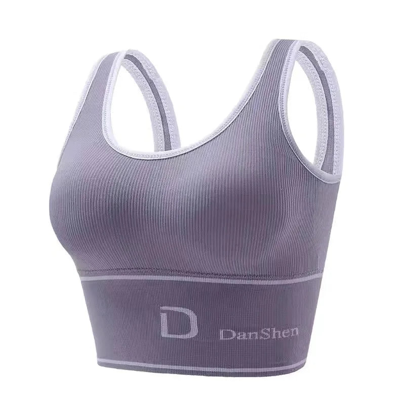 Women's Sexy Underwear Seamless Sports Bra high elasticity Deep U-Shaped Without Steel Ring Yoga Bra Top