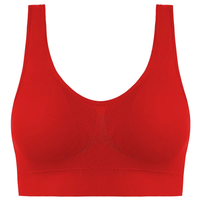 Active Women Bras Sports Plus Size Ladies Yoga Top Underwear Padded Fitness Running Vest Wire Free Brassiere S-4XL
