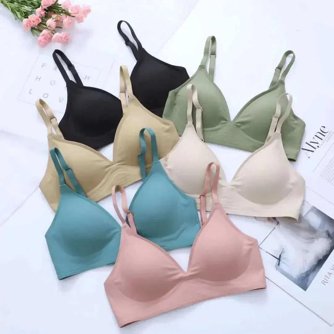 Latex Jelly Underwear Seamless Bras for Woman Wireless Sleep Removable Padded Bralette One Piece Brassiere No Wire Comfortable