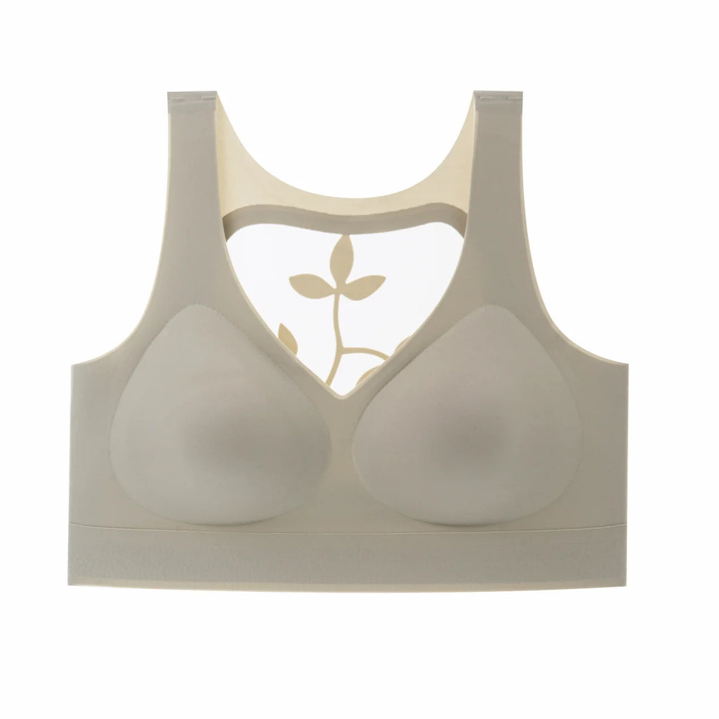 Seamless Sports Bra Women's Vest Style Shock Absorption Fixed Cup One-piece Wire-free Adjustable Sports Thin Bra Beautiful Back