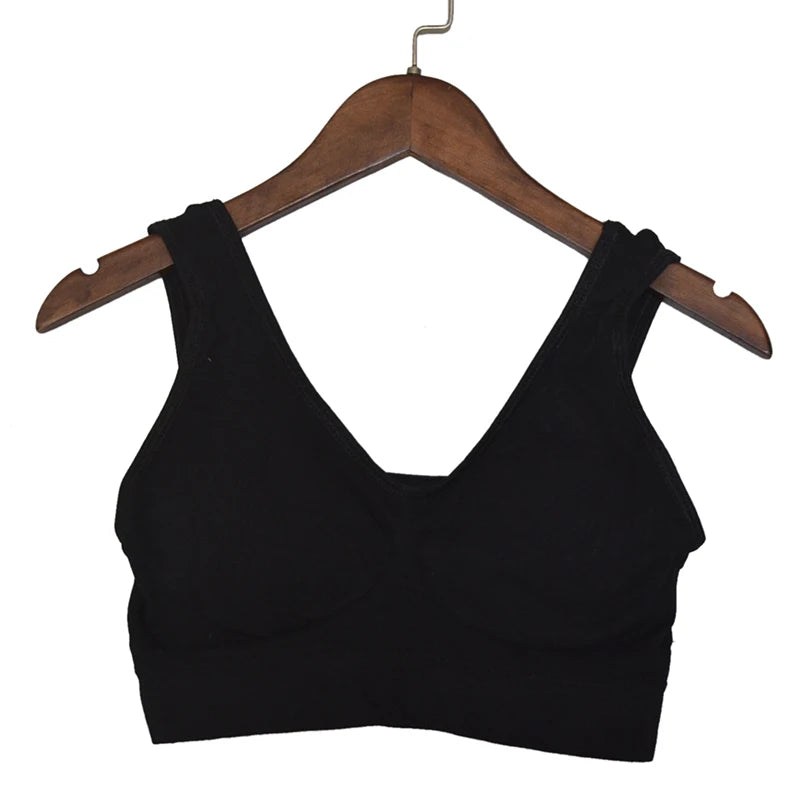 Active Women Bras Sports Plus Size Ladies Yoga Top Underwear Padded Fitness Running Vest Wire Free Brassiere S-4XL